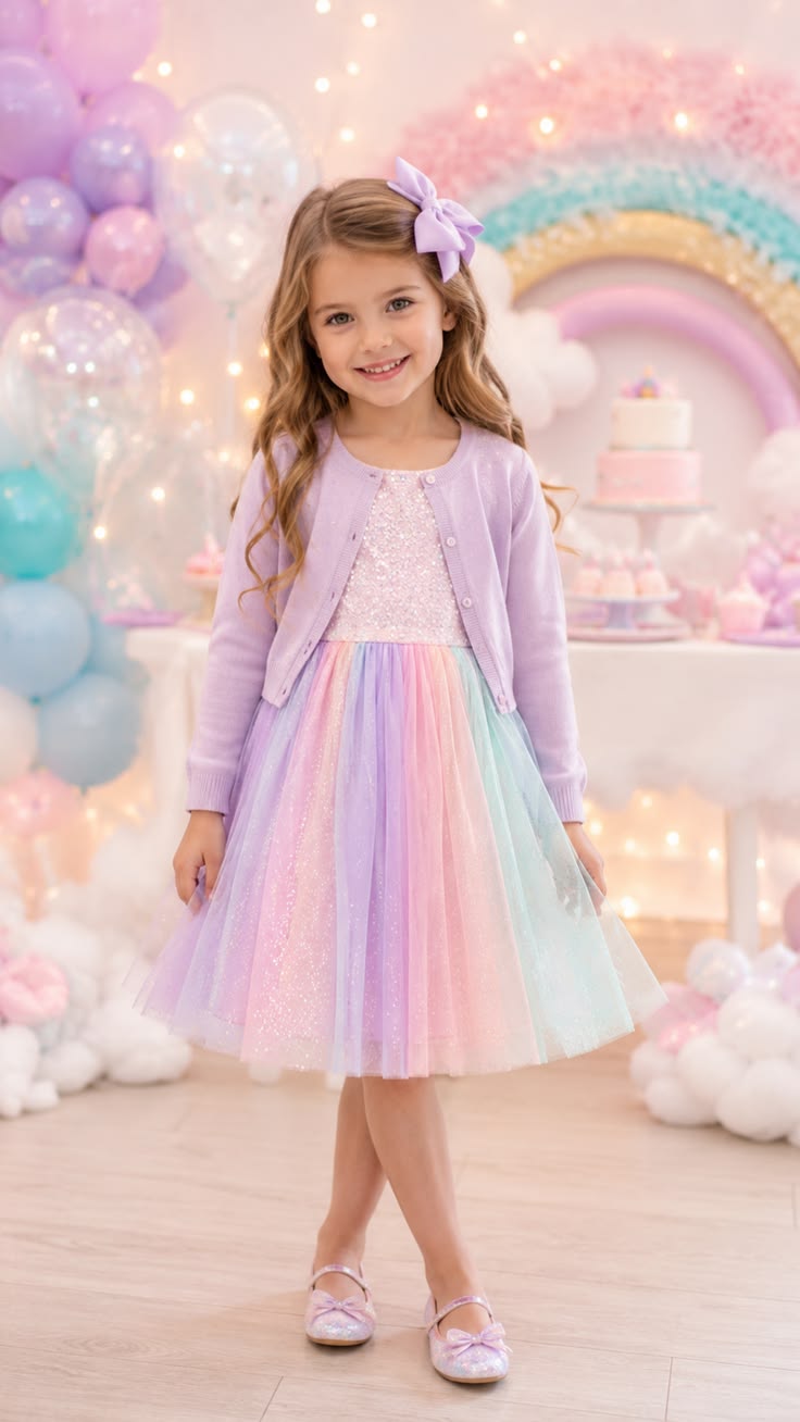 Girls Rainbow Celebration Dress